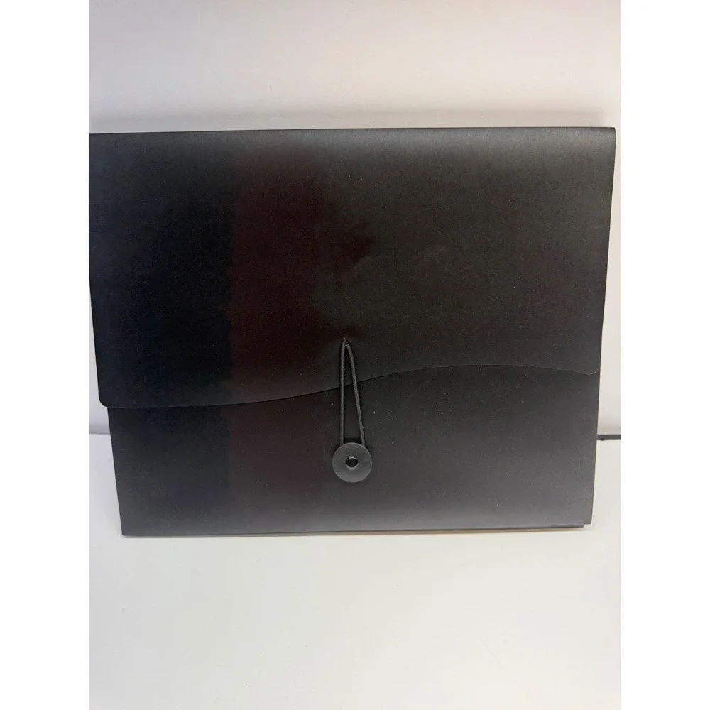Avery Slide & View Expanding File 6 Pocket Black Document Organizer 73500
